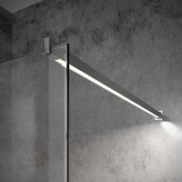 Inloopdouche Bellezza Bagno StabiLight 90x195cm 8 mm Helder Glas Antikalk Inclusief Stabilisatiestang Met Verlichting Chroom