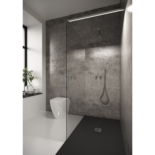 Inloopdouche Bellezza Bagno StabiLight 110x195cm 8 mm Helder Glas Antikalk Inclusief Stabilisatiestang Met Verlichting Chroom 