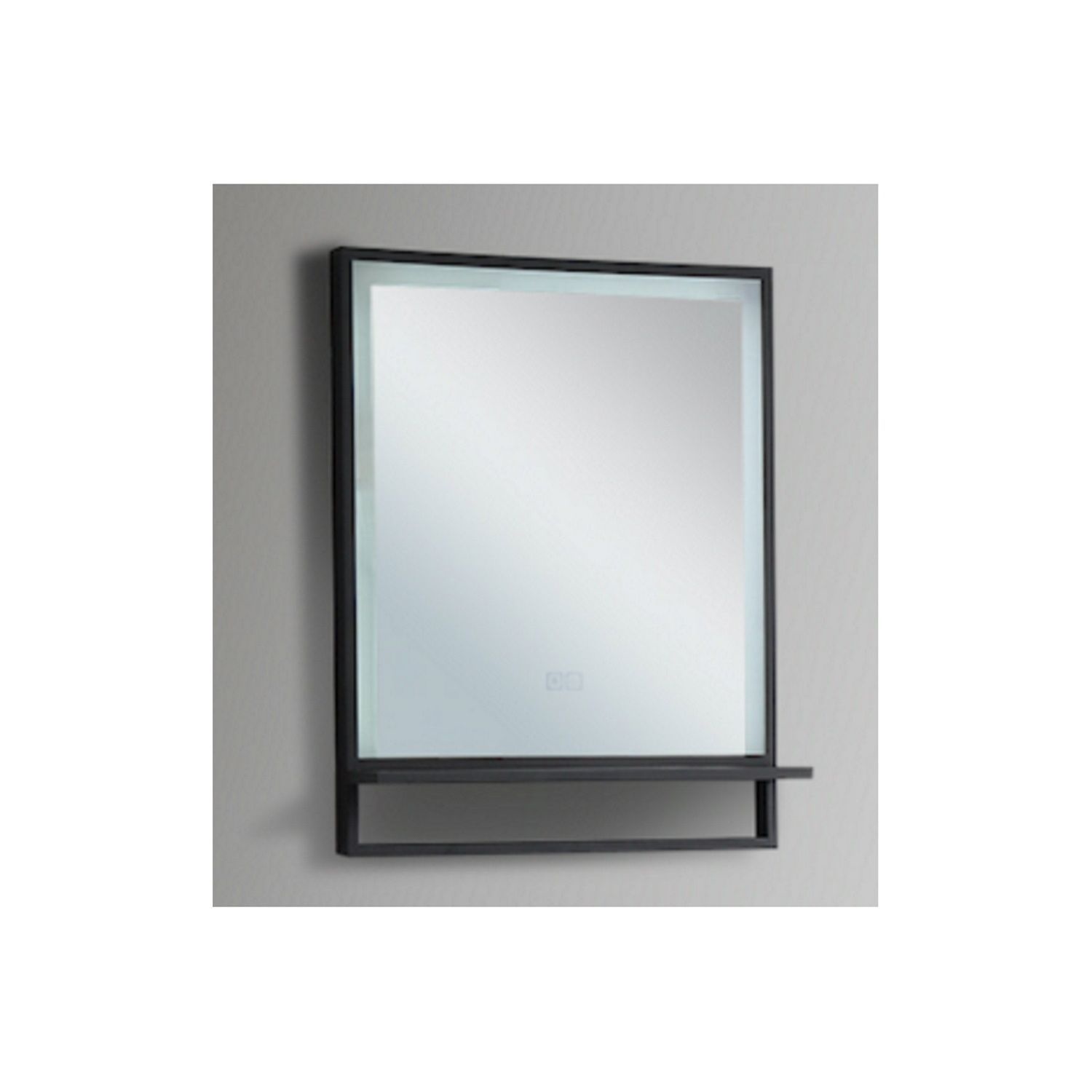 Badkamerspiegel Casajoy 55x70 cm met Planchet, Ledverlichting en Anticondens Zwart Casajoy