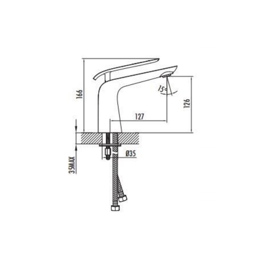 Wastafelmengkraan Boss & Wessing Bloom Chroom