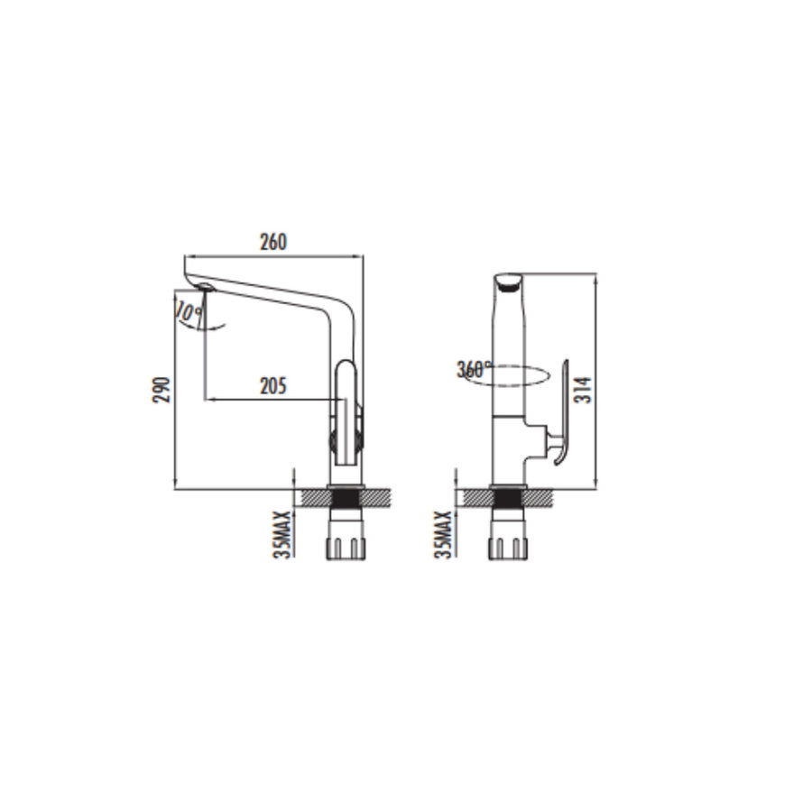 Keukenmengkraan Boss & Wessing Bloom Chroom