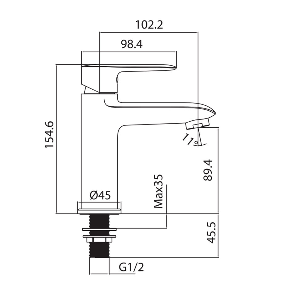 Fonteinkraan Boss & Wessing Kala 1/2 Aansluiting Chroom