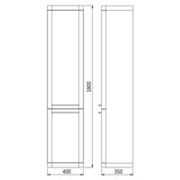 Badmeubelkast Boss & Wessing Piano 180x40x35cm Zwart Bruin