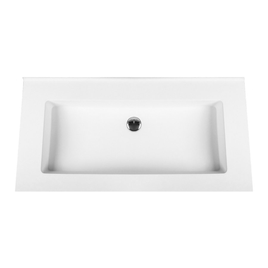 Wastafel Boss & Wessing Zonder Kraangat 45.5x57 cm Solid Surface Wit