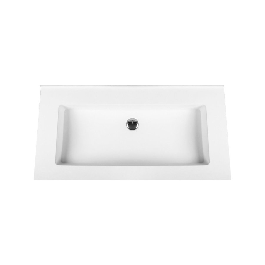 Wastafel Boss & Wessing Zonder Kraangat 45.5x77 cm Solid Surface Wit