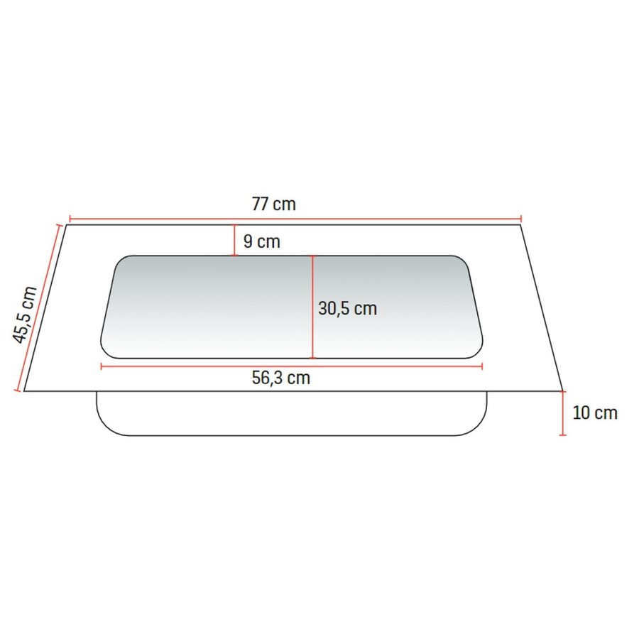 Wastafel Boss & Wessing Zonder Kraangat 45.5x77 cm Solid Surface Wit