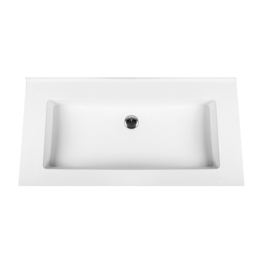 Wastafel Boss & Wessing Zonder Kraangat 45.5x99 cm Solid Surface Wit