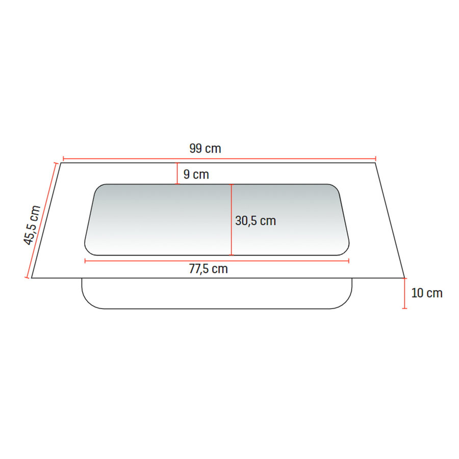 Wastafel Boss & Wessing Zonder Kraangat 45.5x99 cm Solid Surface Wit