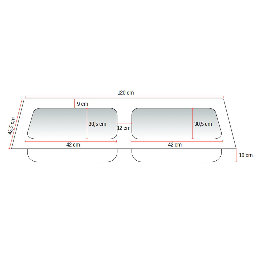 Wastafel Boss & Wessing Zonder Kraangaten 45.5x120 cm Solid Surface Wit