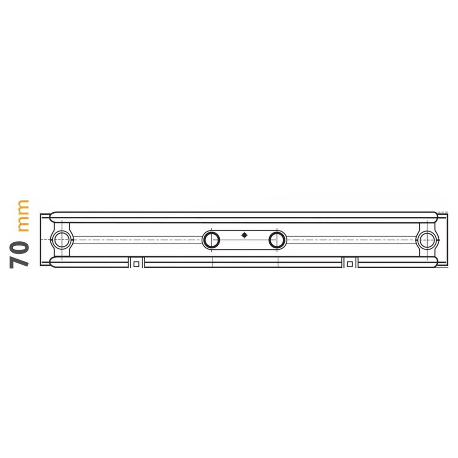 Designradiator Boss & Wessing Flat T20 200x50cm 1317W Wit (Midden Aansluiting)