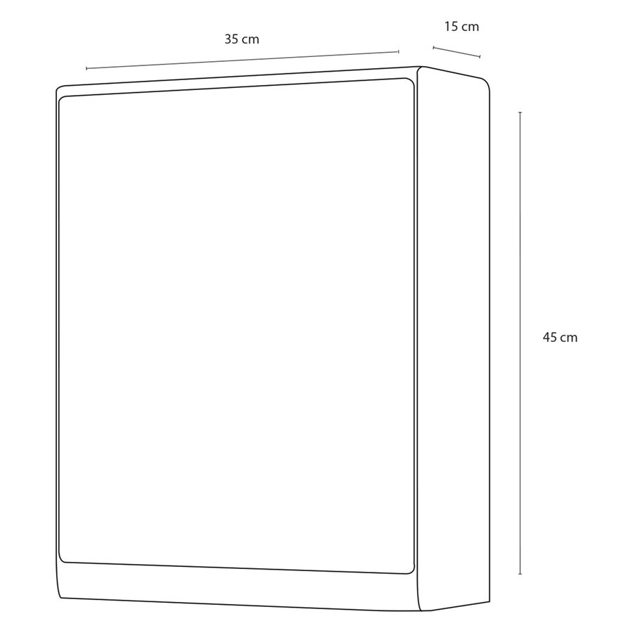 Spiegelkast Differnz Lymo 35x15x45cm Wit