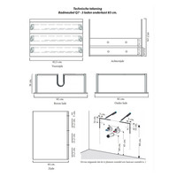 Onderkast Sanicare Q7 Drie Soft-Close Laden Greeploos 85x45 cm Belluno-Eiken