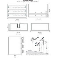 Onderkast Sanicare Q4 Drie Soft-Close Laden Chromen Greep 100x45 cm Belluno-Eiken