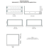 Onderkast Sanicare Q17 97x44 cm Twee Soft-Close Lades Belluno-Eiken