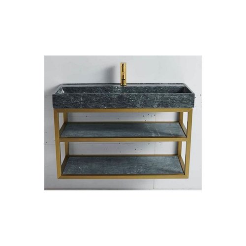 Badkamermeubel Casajoy Gold 100x42x55cm Met Natuurstenen Wastafel 