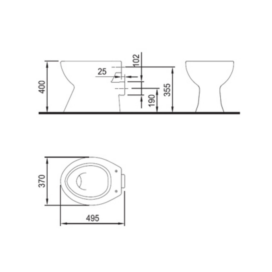 Toiletpot Plieger Smart Diepspoel PK Wit