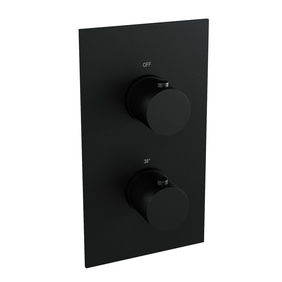 Inbouw Regendouche Set Brauer Black Edition Plafond Uitloop Ronde Hoofddouche 30 cm Met Glijstang en Handdouche 3 Standen Mat Zwart