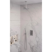 Inbouw Regendouche Set Brauer Brushed Edition Plafond Uitloop Ronde Hoofddouche 20 cm RVS Look
