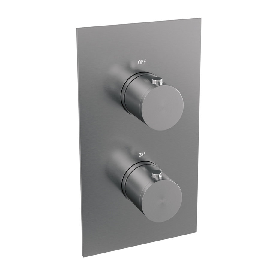 Inbouw Regendouche Set Brauer Brushed Edition Plafond Uitloop Ronde Hoofddouche 30 cm RVS Look