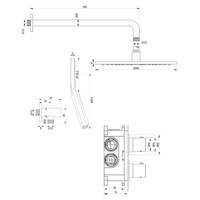 Inbouw Regendouche Set Brauer Brushed Edition Gebogen Wanduitloop Ronde Hoofddouche 30 cm Met Handdouche 3 Standen RVS Look