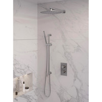 Inbouw Regendouche Set Brauer Brushed Edition Wanduitloop Ronde Hoofddouche 30 cm Met Glijstang RVS Look