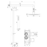 Inbouw Regendouche Set Brauer Copper Edition Gebogen Wanduitloop Ronde Hoofddouche 20 cm Met Glijstang Koper