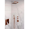 Brauer Inbouw Regendouche Set Brauer Copper Edition Gebogen Wanduitloop Ronde Hoofddouche 30 cm Met Twee Stopkranen Koper