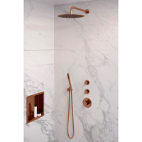 Inbouw Regendouche Set Brauer Copper Edition Gebogen Wanduitloop Ronde Hoofddouche 30 cm Met Twee Stopkranen Koper