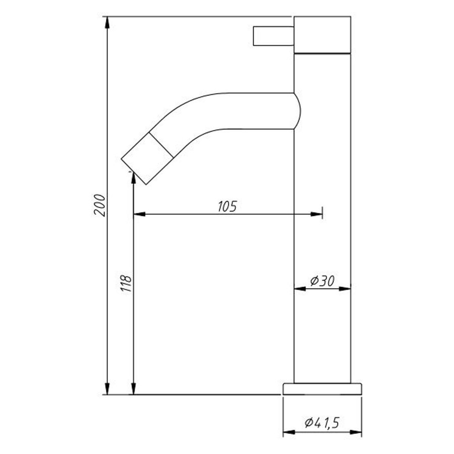 Fonteinkraan Sanilux Opbouw Hoog 20 cm RVS