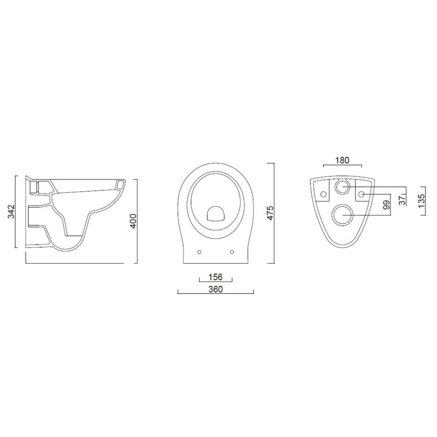 Plieger Wandtoiletpack Diepspoel met Soft close Toiletbril Met Deksel Wit