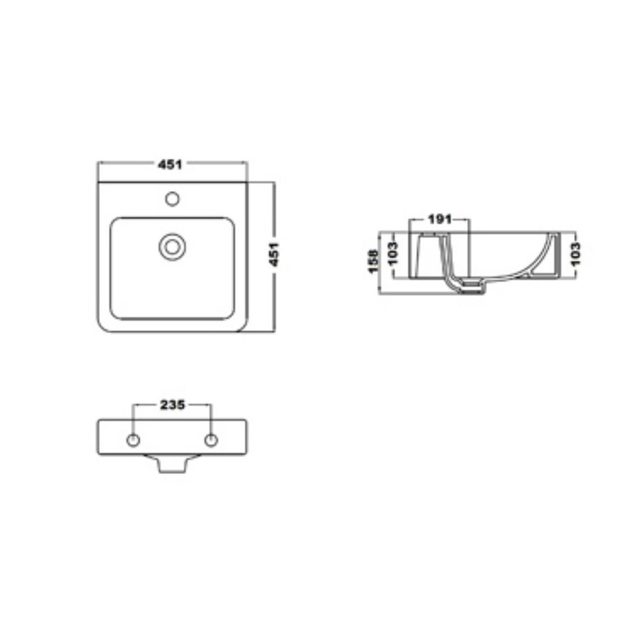 Plieger Wastafelpack Compleet Seattle Met Overloop 45x45CM, Wastafelkraan, Designsifon en Bevestigingsset Wit