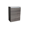 Fonteinkast Sanilux Aluminium Greeplijst Century Oak Scharnier Links 52x40x22 cm