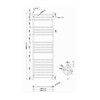 EH Design Radiator Athena 50x160 cm Geborsteld RVS Chroom