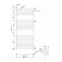 EH Design Radiator Athena 60x140 cm Geborsteld RVS Chroom