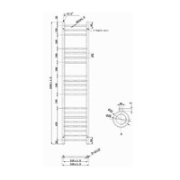 EH Design Radiator Athena Met Digitale Thermosstaat 35x160 cm Geborsteld RVS Chroom