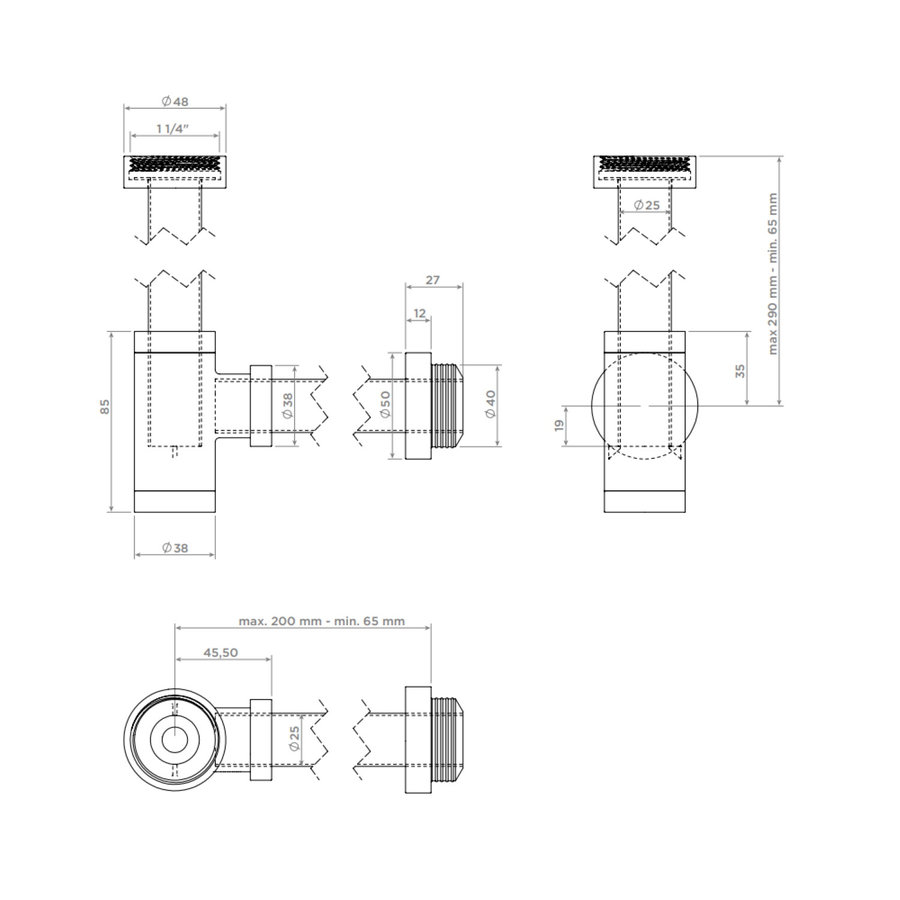 Design Fonteinsifon Clou Mini Suk tbv Fonteinen Mat Wit