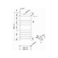 EH Design Radiator Athena Met Digitale Thermosstaat 50x80 cm Geborsteld RVS Chroom