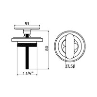 Afvoerplug Clou Flush Met Sifon Aansluiting tbv Fonteinen Gelakt Mat Wit