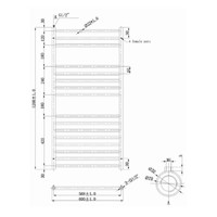 EH Design Radiator Athena Met Digitale Thermosstaat 60x120 cm Geborsteld RVS Chroom