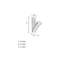 Smedbo Handdoekhaak 2 Stuks 2.2x5.1x7.5 cm Zink Gepolijst Chroom