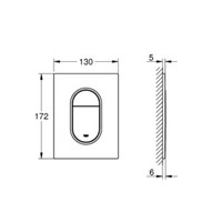 Bedieningsplaat Grohe Arena Cosmopolitan S WC DF 13x17,2cm RVS