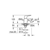 Fonteinkraan Grohe Start Flow XS-Size Chroom