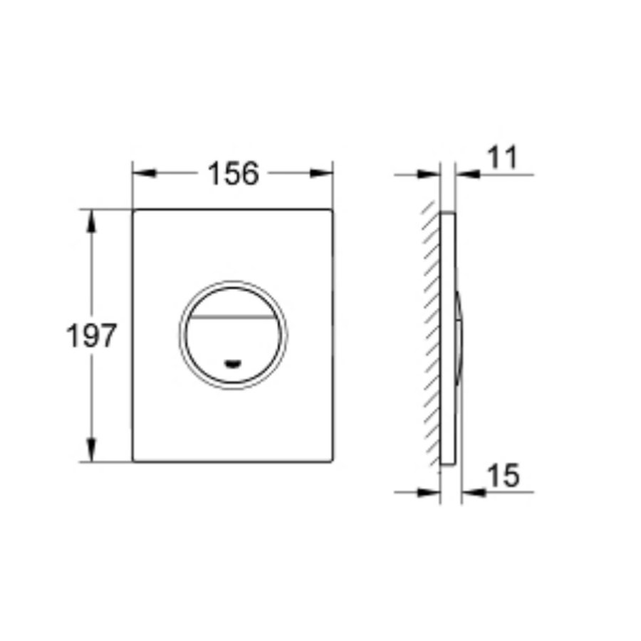 Bedieningsplaat Grohe Solido DF 15,6x19,7cm Chroom