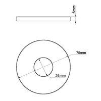 Wiesbaden Rozet 75mm tbv Uitloop 29.2151 Mat Zwart