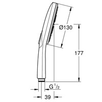 Handdouche Grohe Rainshower SmartActive 130 Rond 13cm Supersteel