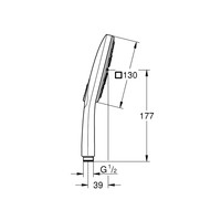 Handdouche Grohe Rainshower SmartActive 130 Cube 13cm Cool Sunrise Geborsteld (Mat Goud)