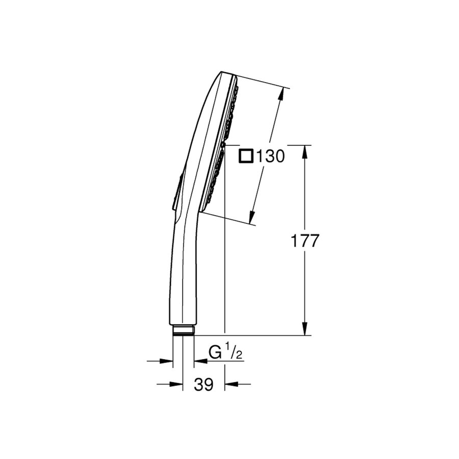 Handdouche Grohe Rainshower SmartActive 130 Cube 13cm Cool Sunrise Geborsteld (Mat Goud)