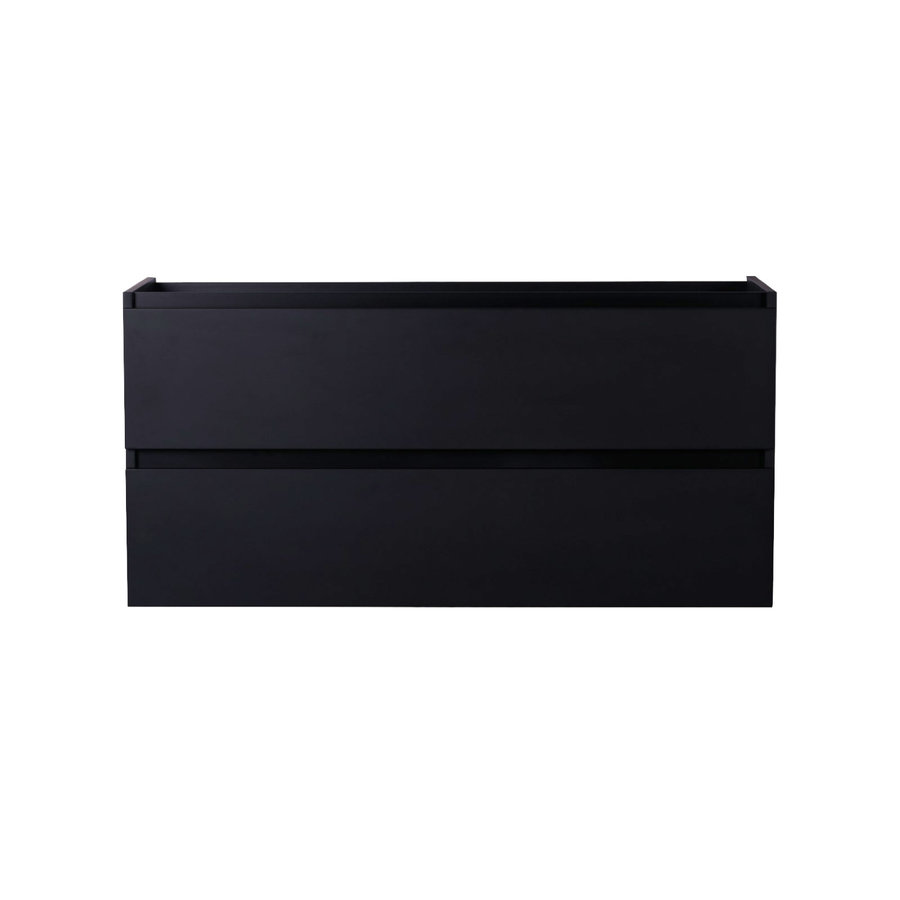 Wastafelmeubel Aqua Splash Maia Onderkast Zonder Topblad 120 cm 2 Laden + 1 Uitsparing Mat Zwart