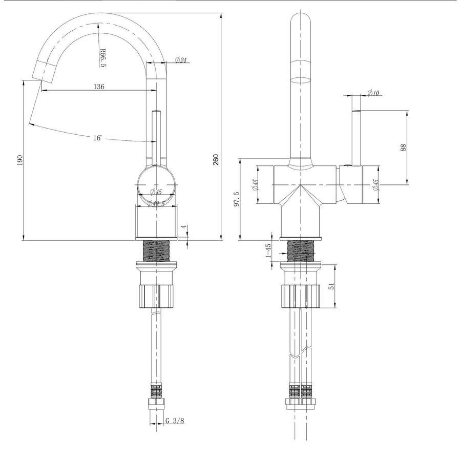 Wastafelmengkraan Best Design Nancy Ansbach Draaibare Uitloop Messing Mat Goud