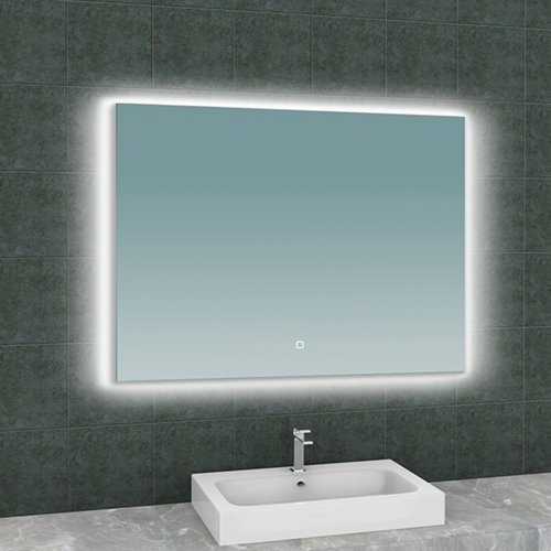 Badkamerspiegel Aqua Splash Luc Rechthoek Inclusief LED Verlichting Backlight 100 cm 